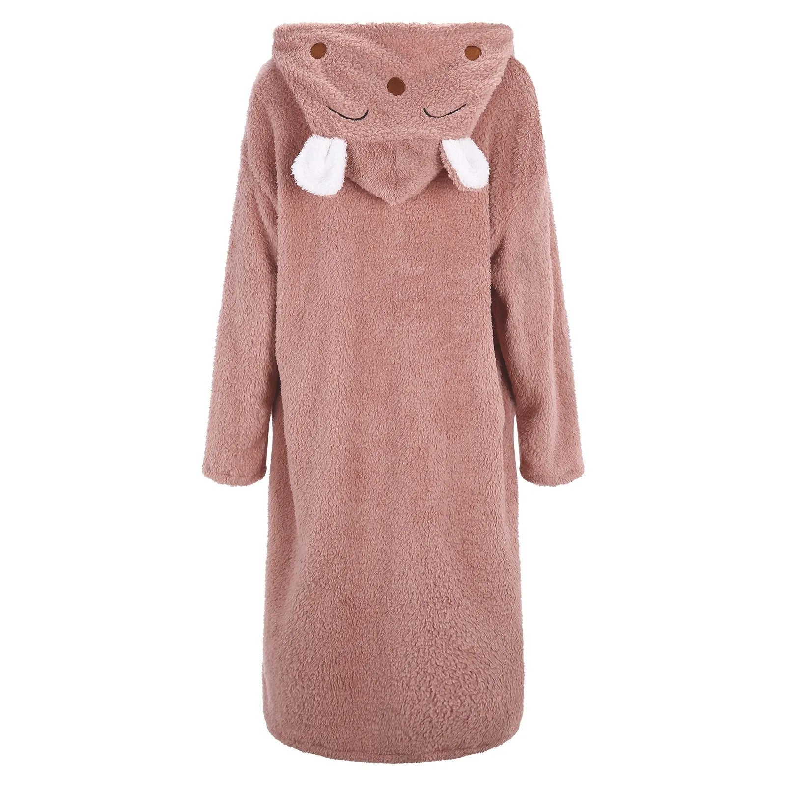 Vero Fuzzy Bunny Luxe Hooded Robe – Cozy Flannel Bathrobe with Cute Ears for Women’s Winter Loungewear